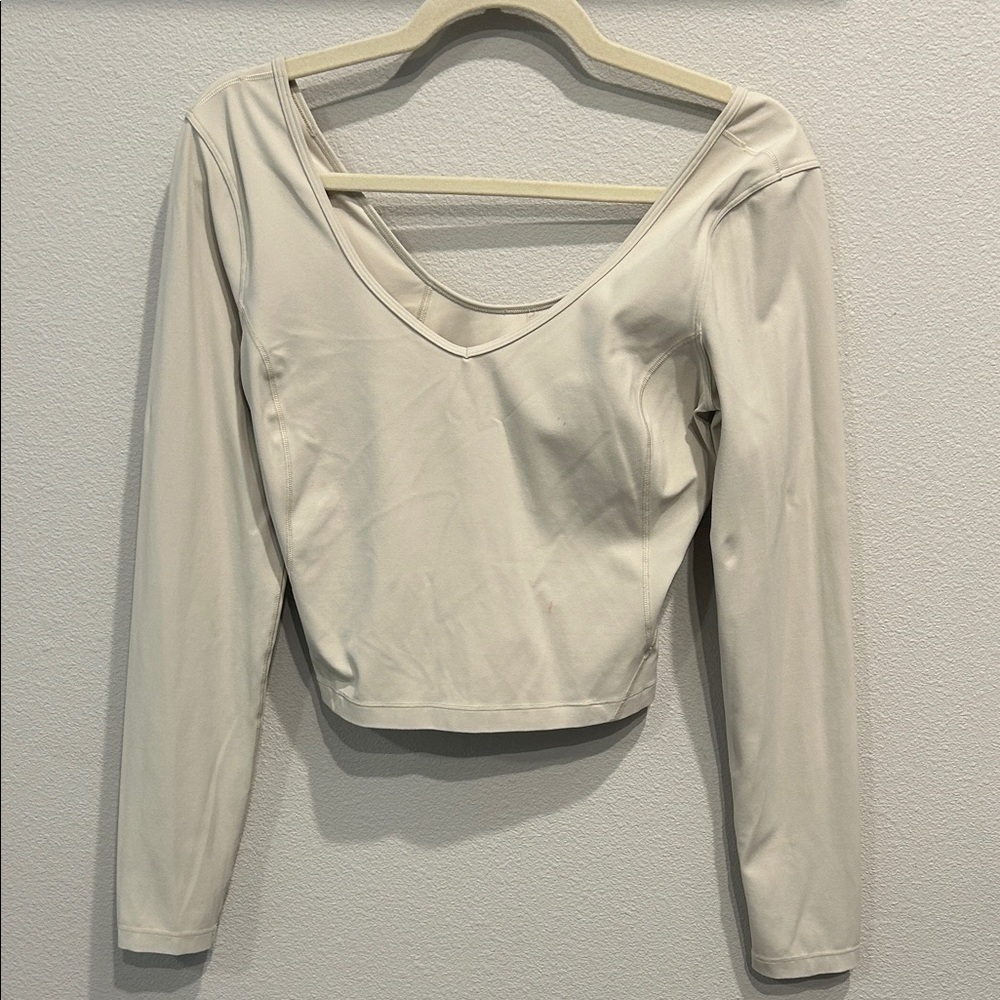 Lululemon Athletica Cream Long Sleeve Bodysuit